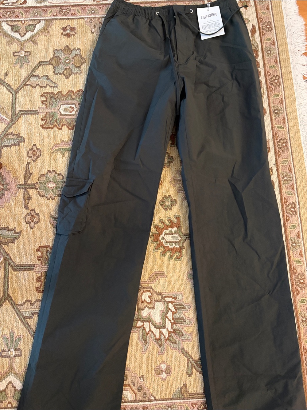 NWT- Djerf Avenue Sporty Wide-Leg Pants - Dark Green- Small ( Tall ) - Picture 4 of 10